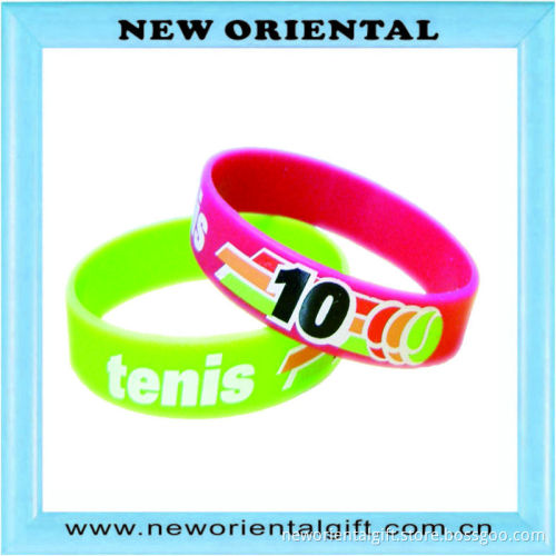 2014 custom factory printing silicone bracelet